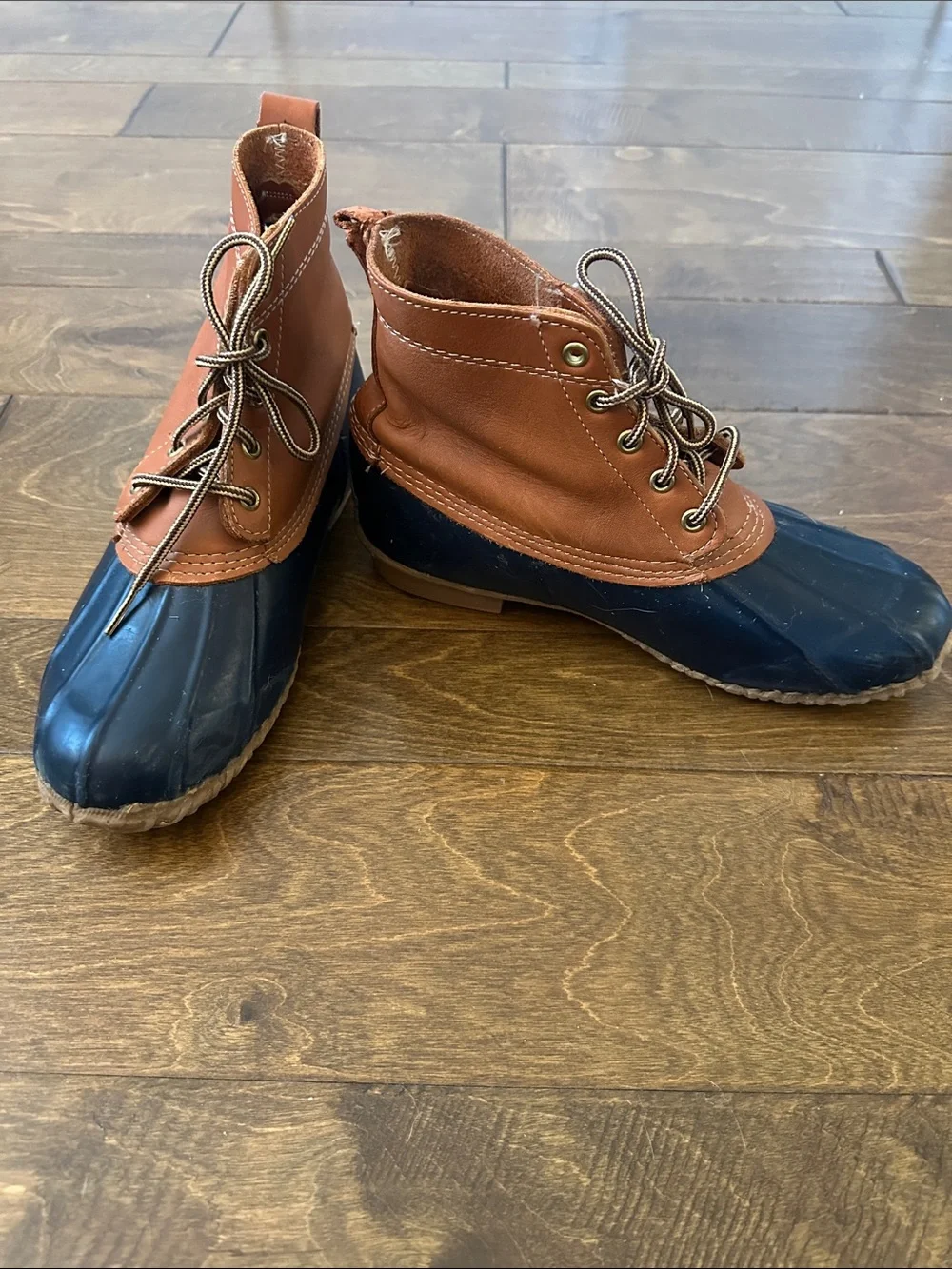 Eddie Bauer Duck Boots in Brown and Navy